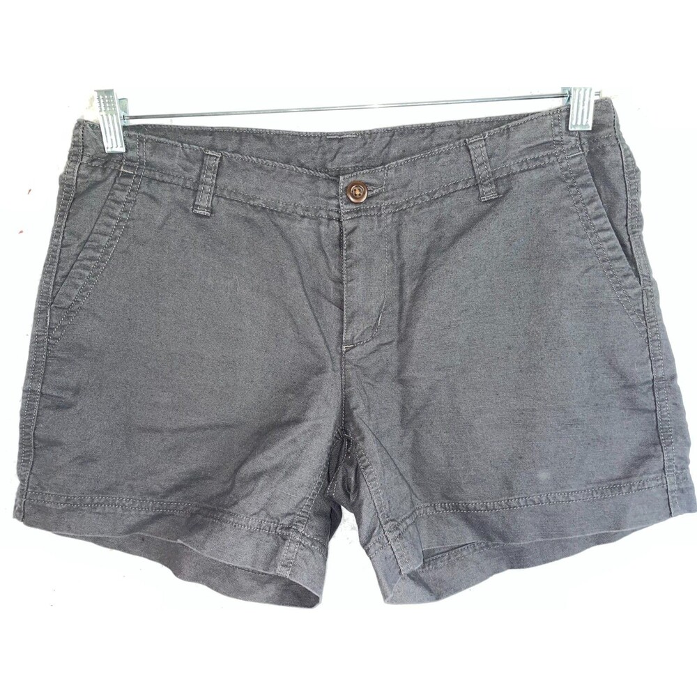 The North Face Women's 16 Black Grey Linen Cotton Maywood Outdoor Shorts